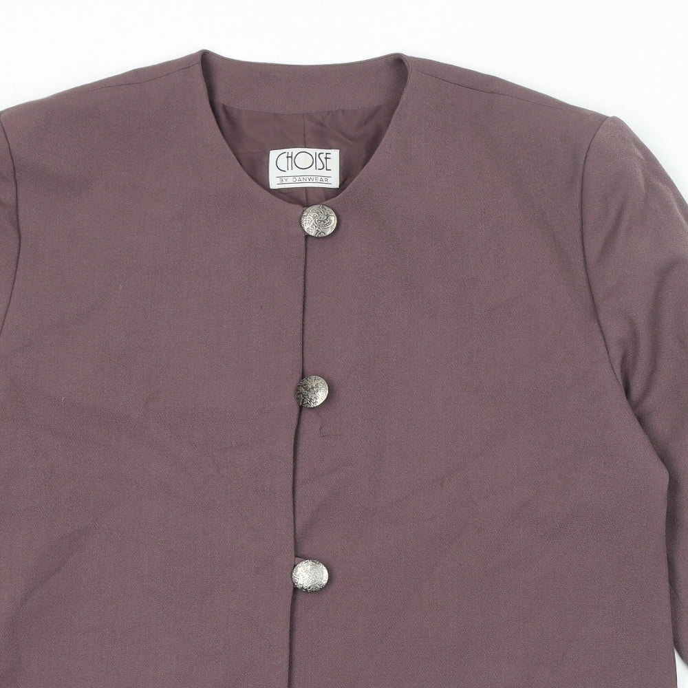 Choise Womens Purple Jacket Size 16 Button