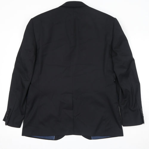 John Lewis Mens Black Polyester Jacket Suit Jacket Size 40 Regular