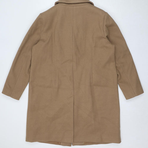 Marks and Spencer Womens Beige Overcoat Coat Size 18 Snap