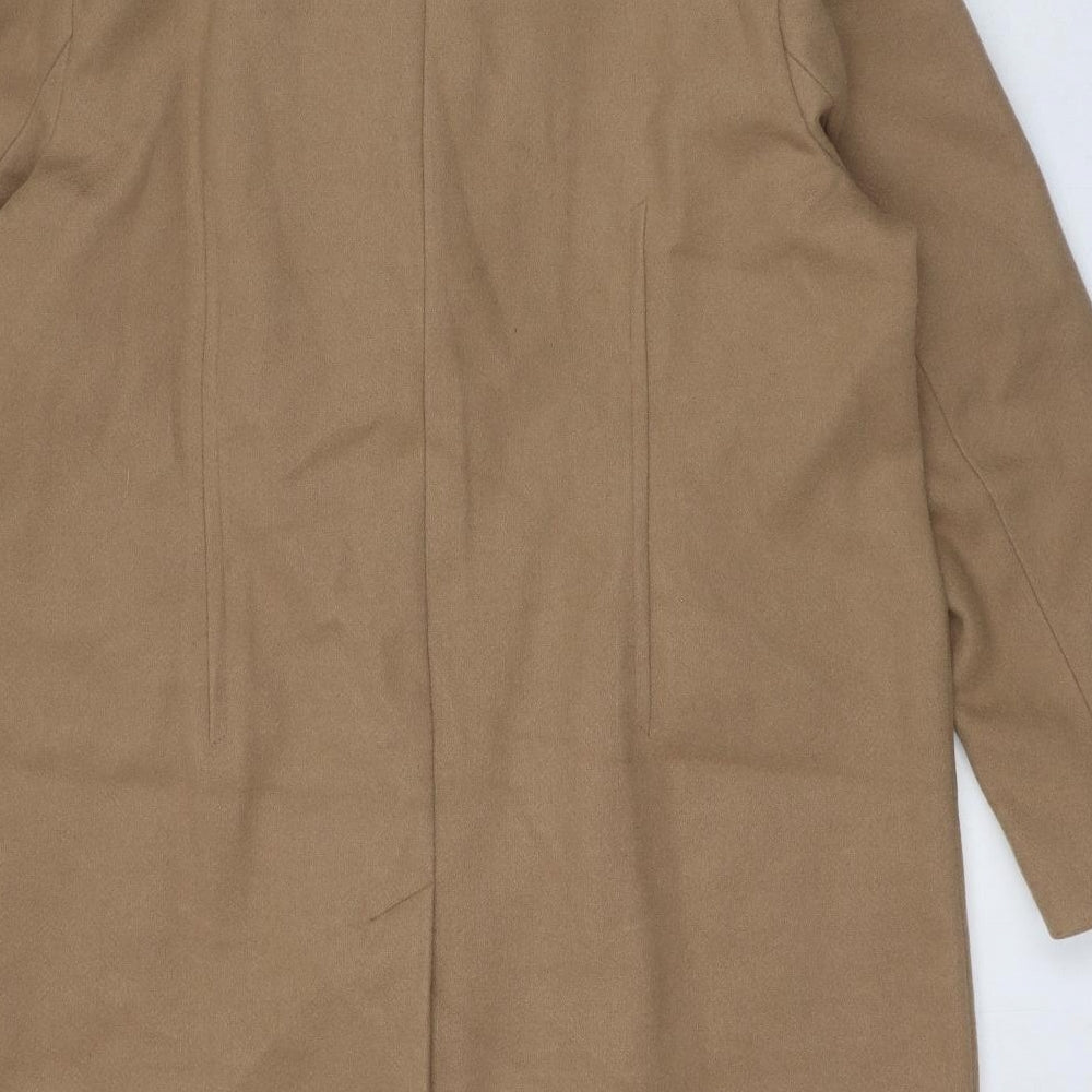 Marks and Spencer Womens Beige Overcoat Coat Size 18 Snap