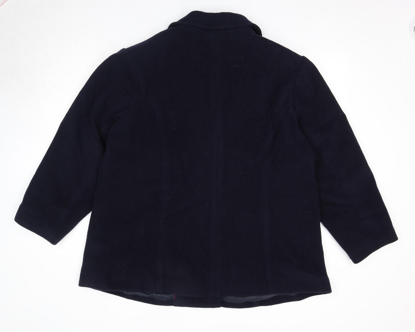 Marks and Spencer Womens Blue Pea Coat Coat Size 24 Button