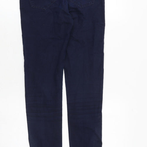 Marks and Spencer Womens Blue Cotton Skinny Jeans Size 6 Slim Zip
