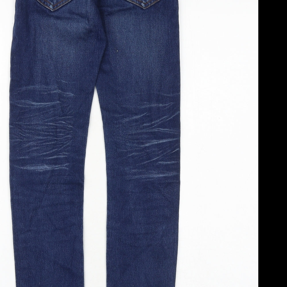 NEXT Boys Blue Cotton Straight Jeans Size 10 Years Regular Zip