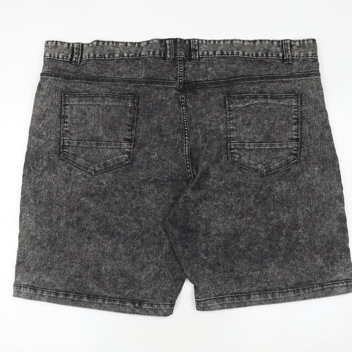 Labelj Mens Grey Cotton Bermuda Shorts Size 50 in Regular Zip