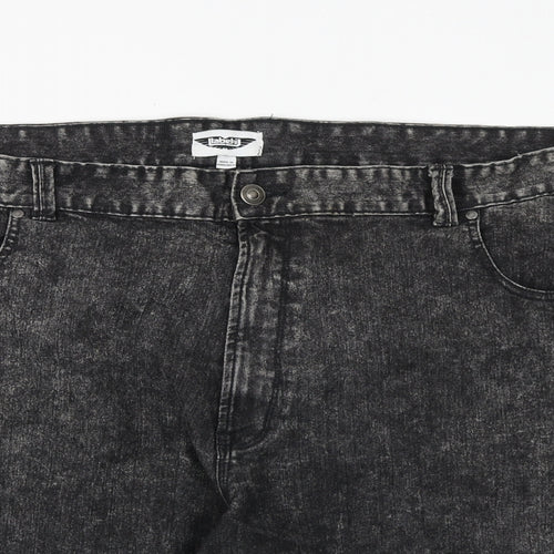 Labelj Mens Grey Cotton Bermuda Shorts Size 50 in Regular Zip