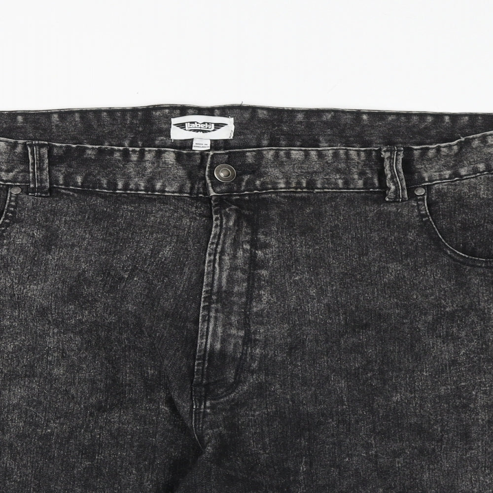 Labelj Mens Grey Cotton Bermuda Shorts Size 50 in Regular Zip