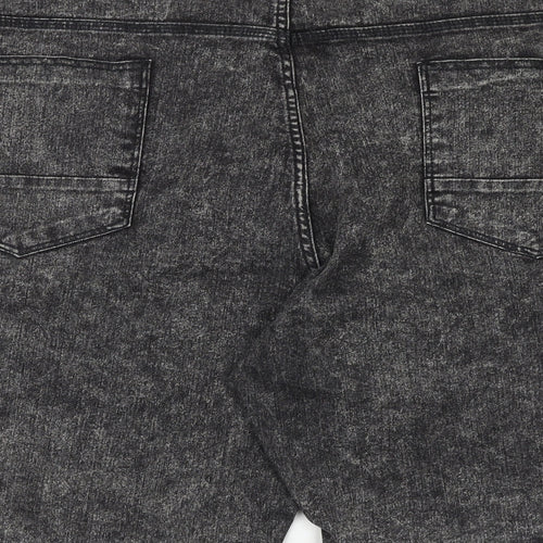 Labelj Mens Grey Cotton Bermuda Shorts Size 50 in Regular Zip