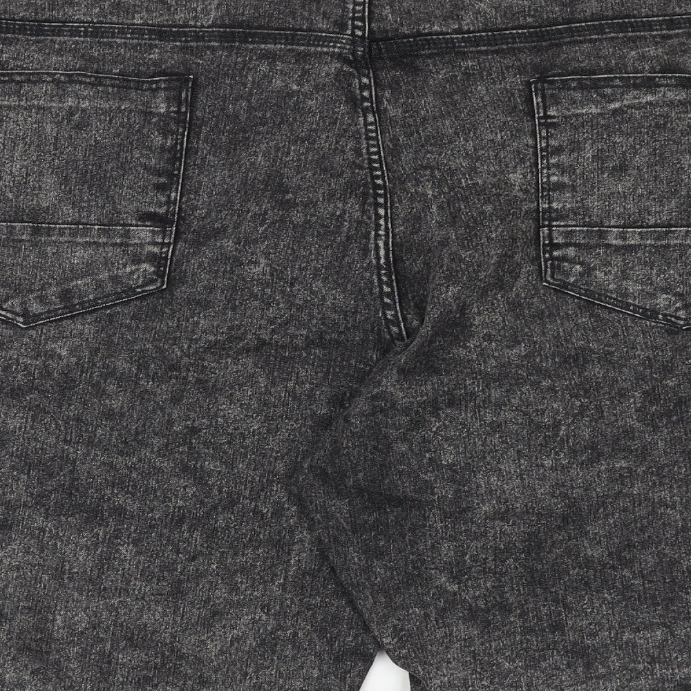 Labelj Mens Grey Cotton Bermuda Shorts Size 50 in Regular Zip