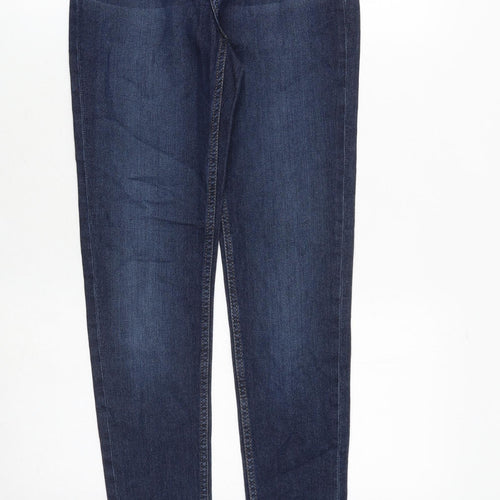 H&M Womens Blue Cotton Skinny Jeans Size 8 Slim Zip