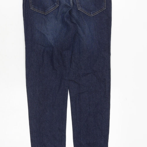 H&M Womens Blue Cotton Skinny Jeans Size 8 Slim Zip