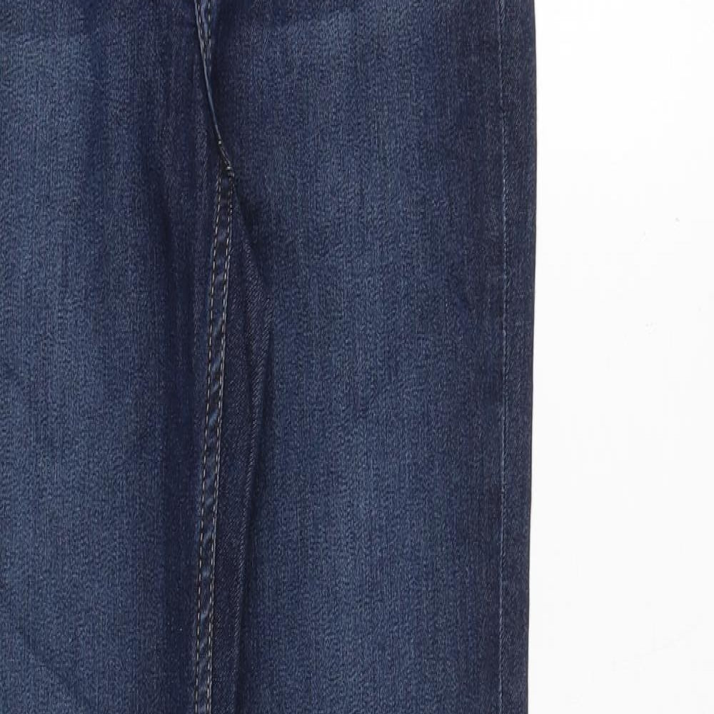 H&M Womens Blue Cotton Skinny Jeans Size 8 Slim Zip