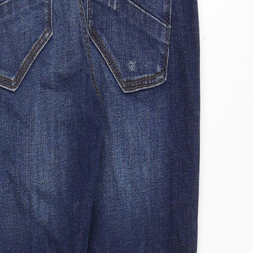 NEXT Boys Blue Cotton Skinny Jeans Size 13 Years Regular Zip - Distressed