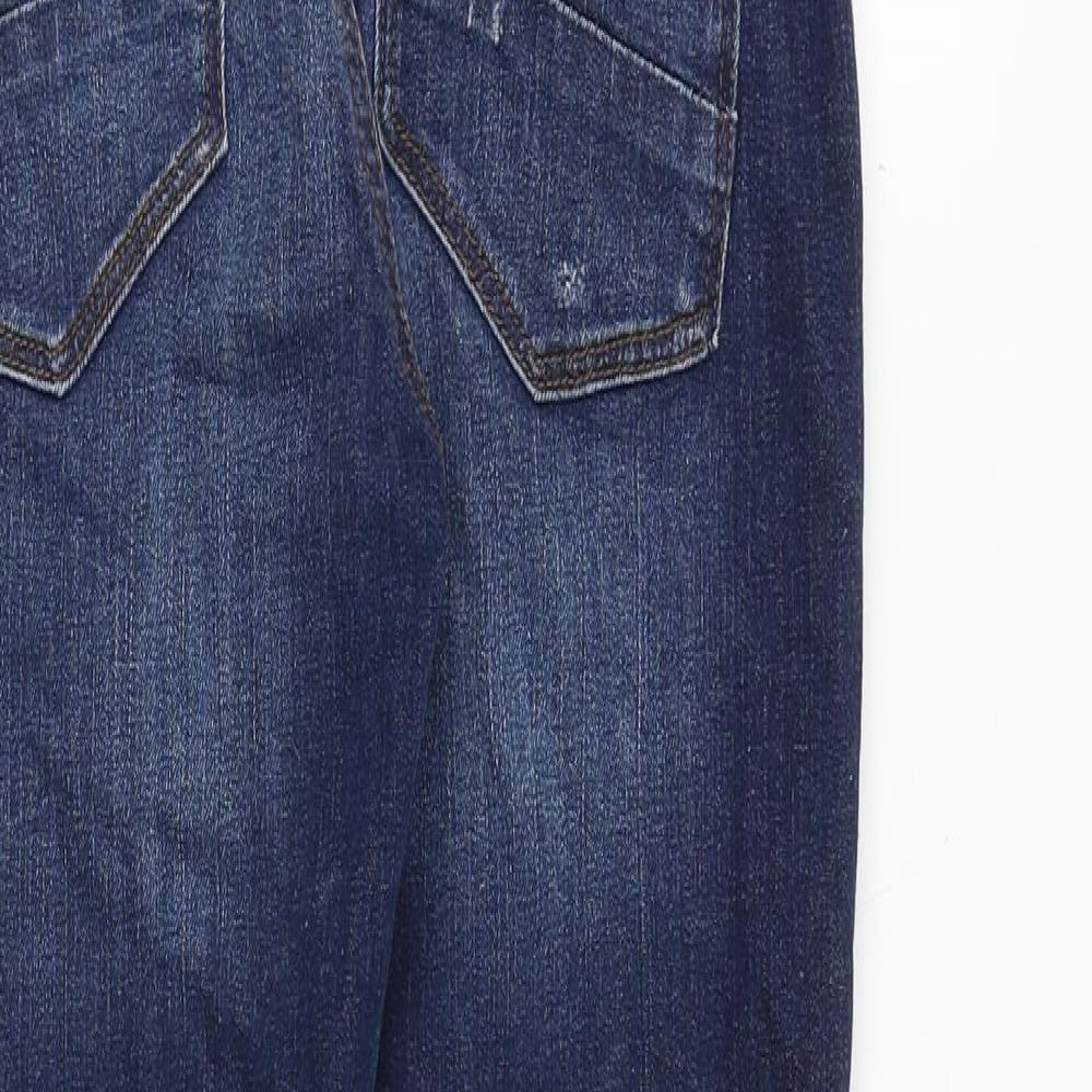NEXT Boys Blue Cotton Skinny Jeans Size 13 Years Regular Zip - Distressed