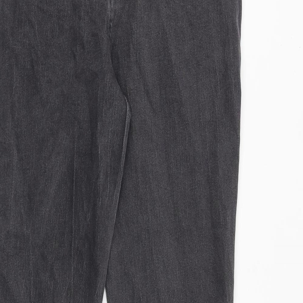 Boohoo Womens Grey Cotton Bootcut Jeans Size 10 Regular Zip