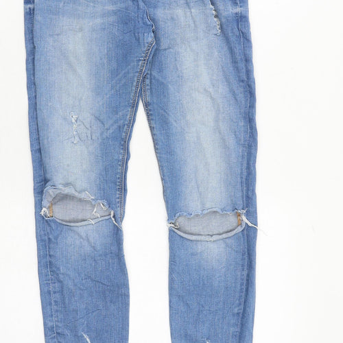 Zara Womens Blue Cotton Skinny Jeans Size 26 in Regular Zip