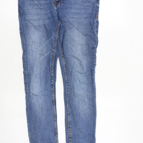 Topman Mens Blue Cotton Skinny Jeans Size 32 in L30 in Slim Zip
