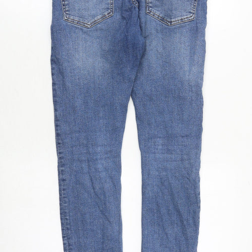 Topman Mens Blue Cotton Skinny Jeans Size 32 in L30 in Slim Zip