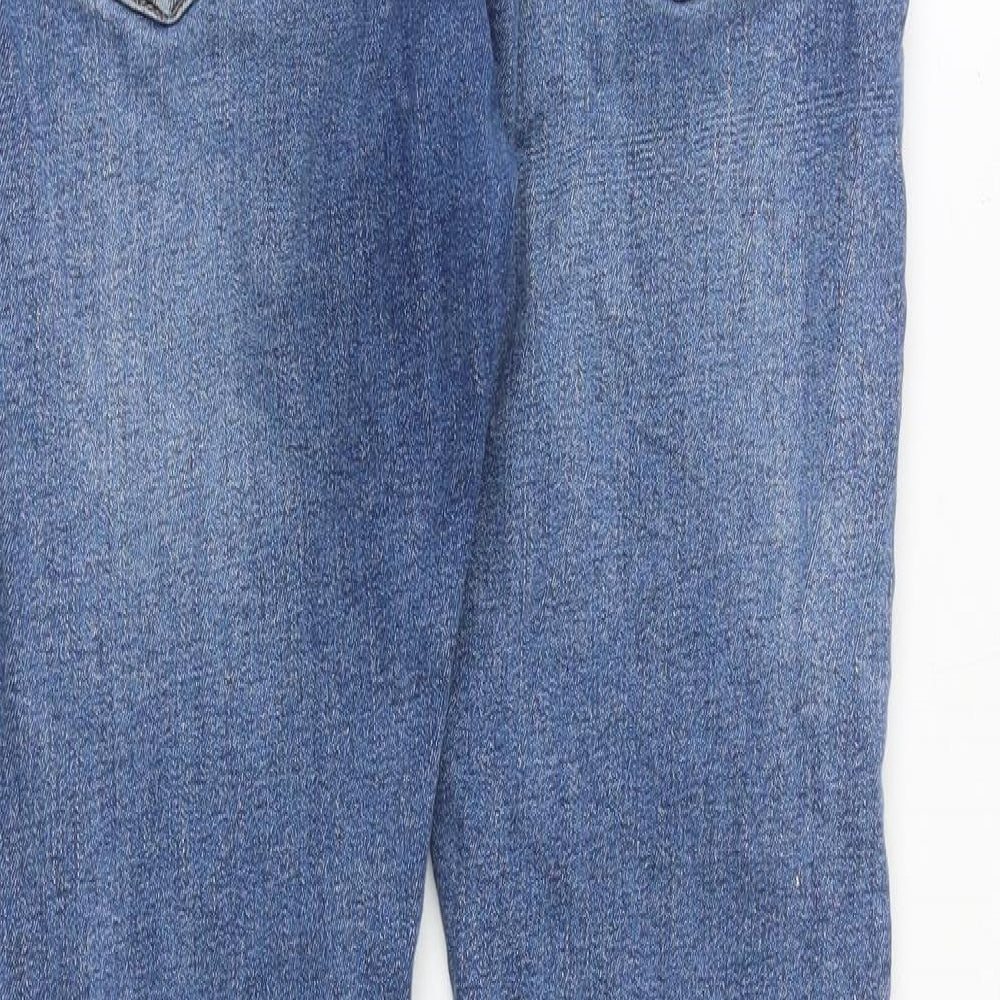 Topman Mens Blue Cotton Skinny Jeans Size 32 in L30 in Slim Zip