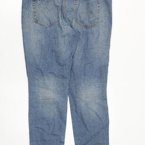 NEXT Womens Blue Cotton Straight Jeans Size 12 Regular Zip