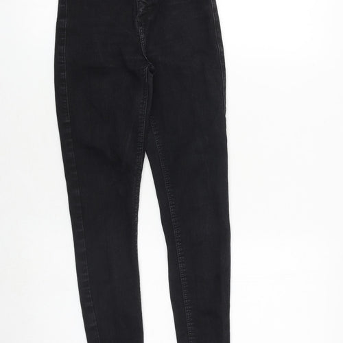 Topshop Womens Black Cotton Skinny Jeans Size 26 in Regular Zip
