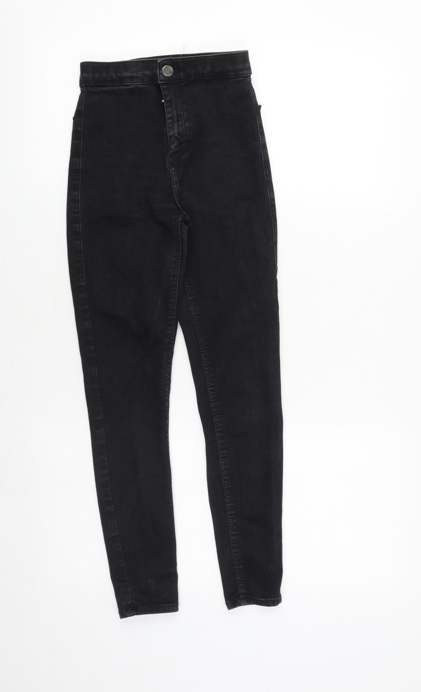 Topshop Womens Black Cotton Skinny Jeans Size 26 in Regular Zip