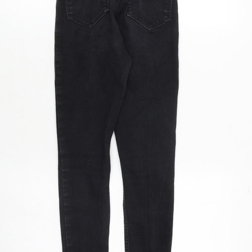 Topshop Womens Black Cotton Skinny Jeans Size 26 in Regular Zip