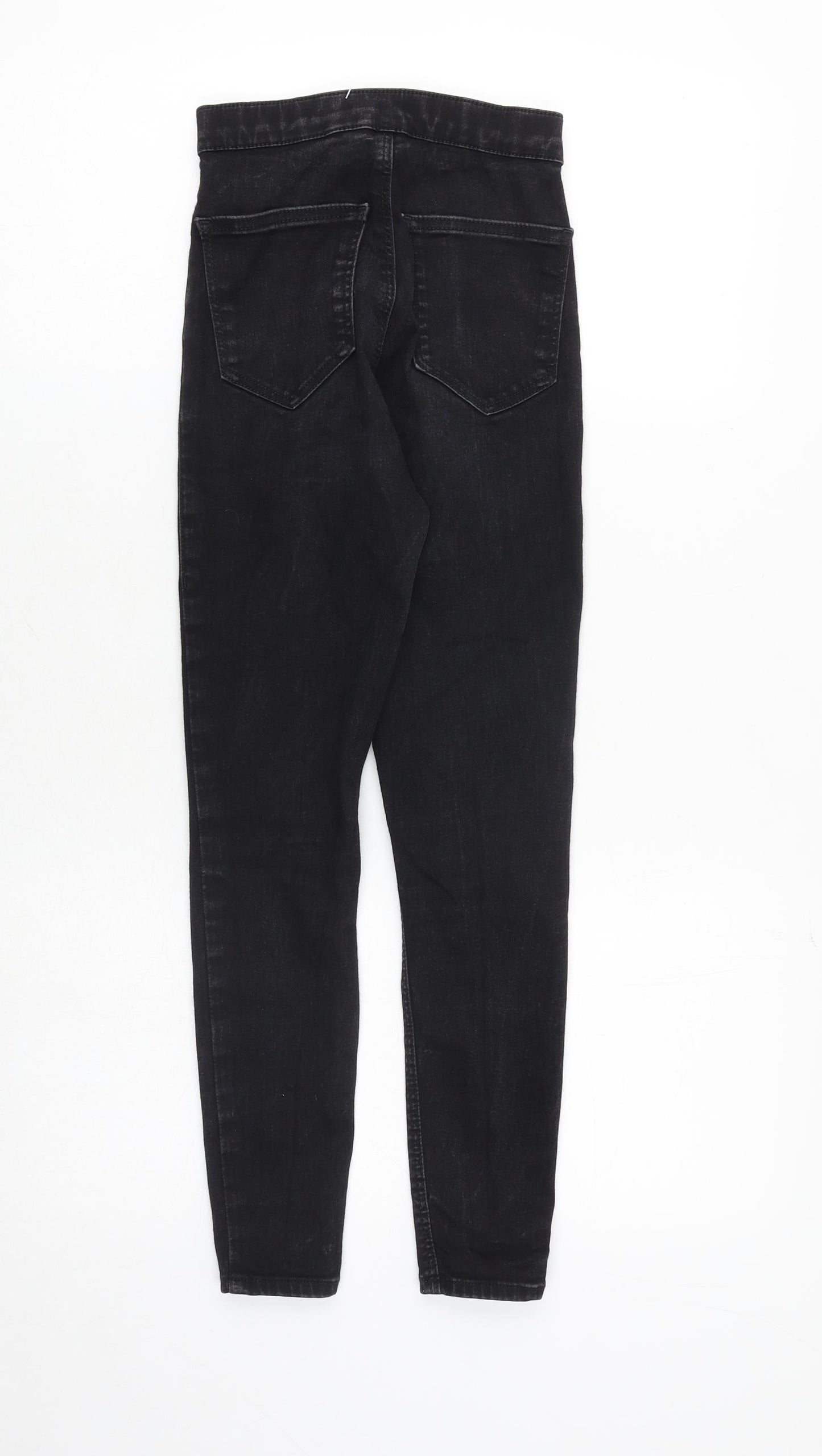 Topshop Womens Black Cotton Skinny Jeans Size 26 in Regular Zip