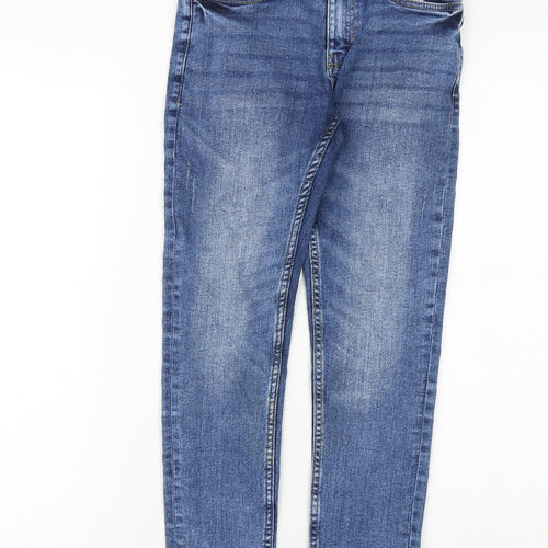 NEXT Boys Blue Cotton Skinny Jeans Size 10 Years Regular Zip