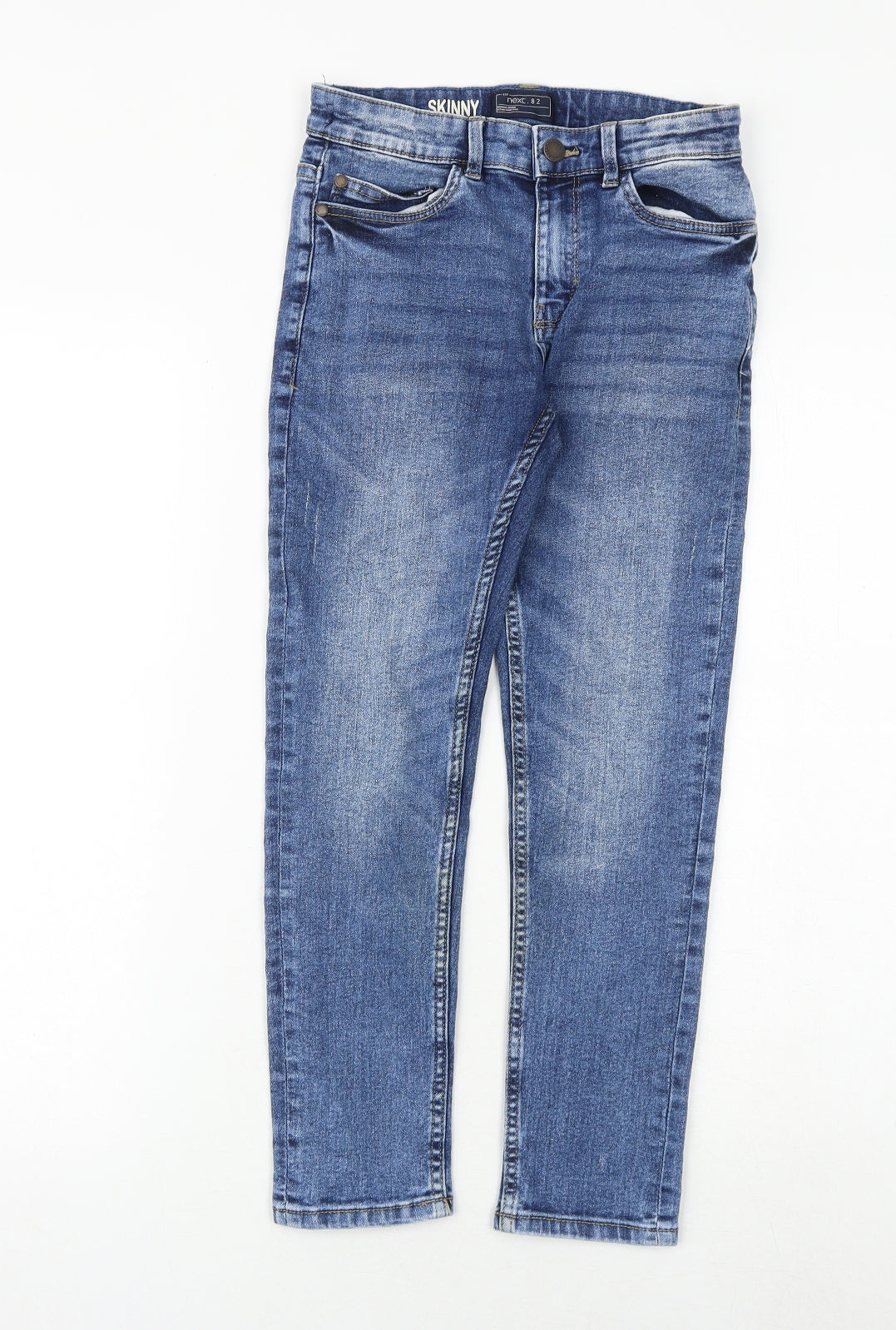 NEXT Boys Blue Cotton Skinny Jeans Size 10 Years Regular Zip