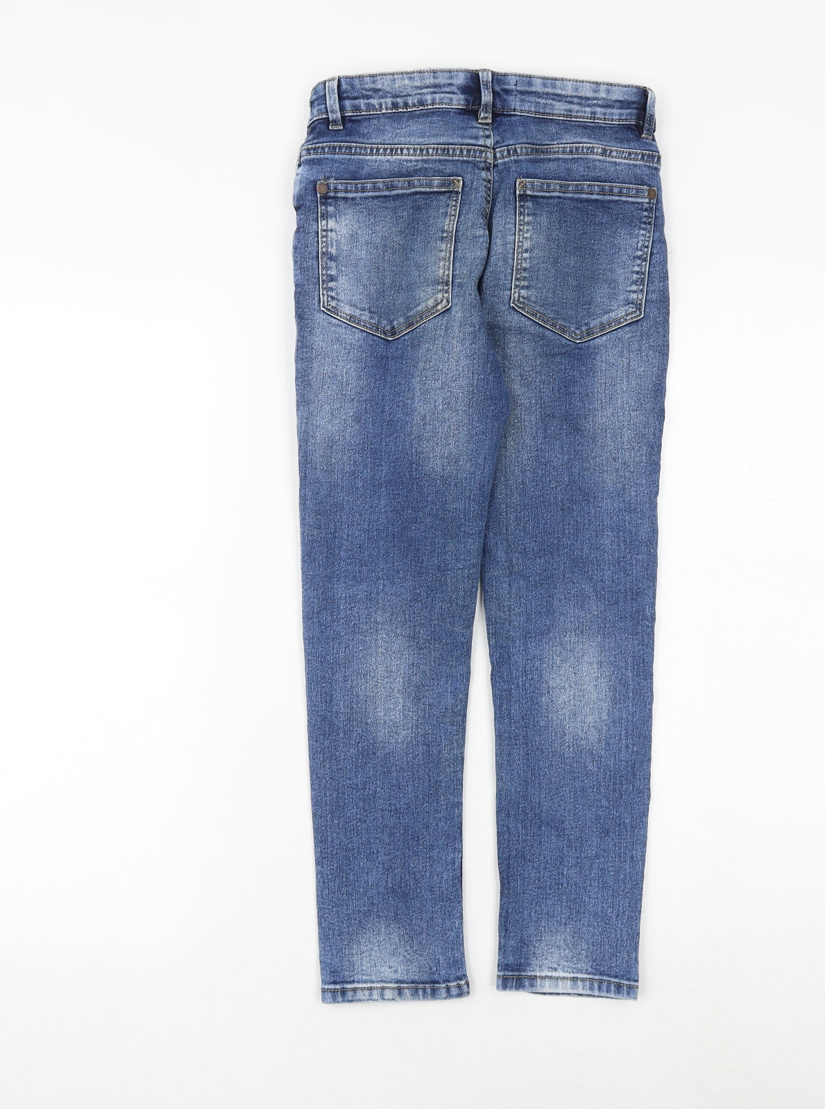 NEXT Boys Blue Cotton Skinny Jeans Size 10 Years Regular Zip