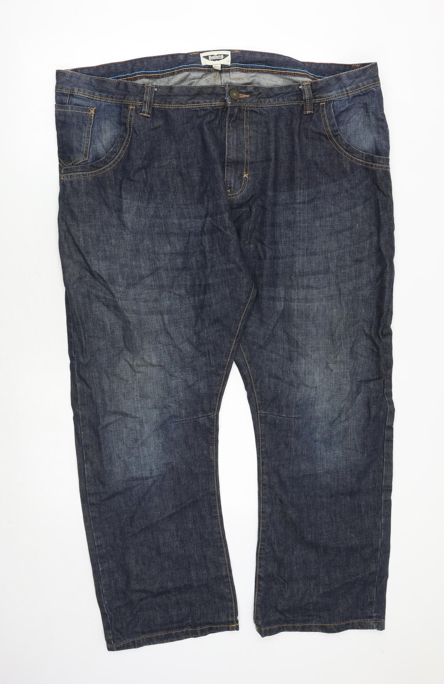 Label.j Mens Blue Cotton Straight Jeans Size 46 in Regular Zip