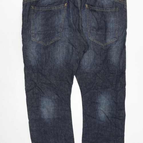 Label.j Mens Blue Cotton Straight Jeans Size 46 in Regular Zip