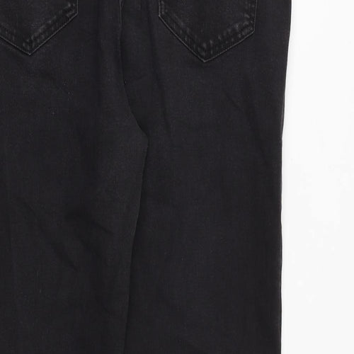 M&Co Womens Black Cotton Skinny Jeans Size 14 Regular Zip