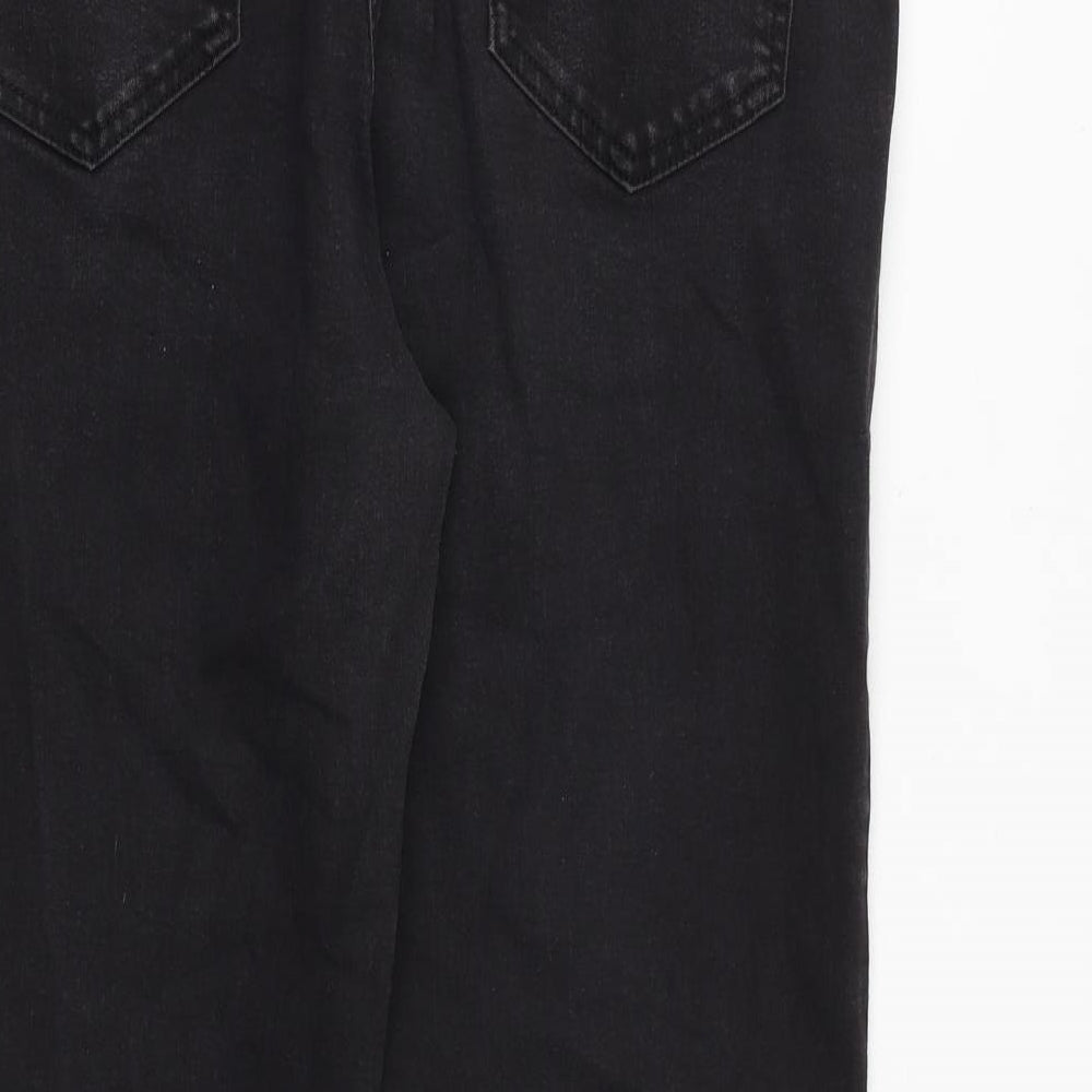 M&Co Womens Black Cotton Skinny Jeans Size 14 Regular Zip
