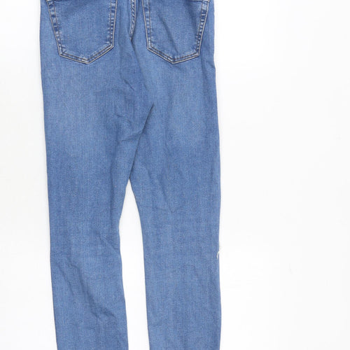 Topshop Womens Blue Cotton Skinny Jeans Size 26 in Regular Zip