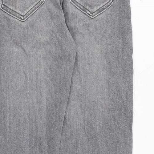 River Island Mens Grey Cotton Straight Jeans Size 30 in Regular Zip - Short Leg