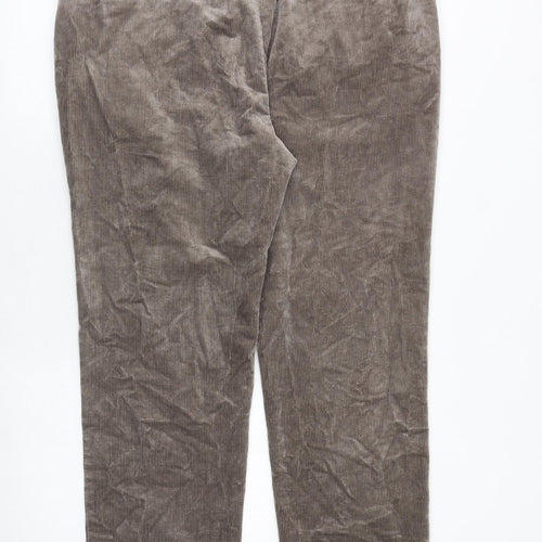 Marks and Spencer Mens Brown Cotton Trousers Size 40 in Regular Zip