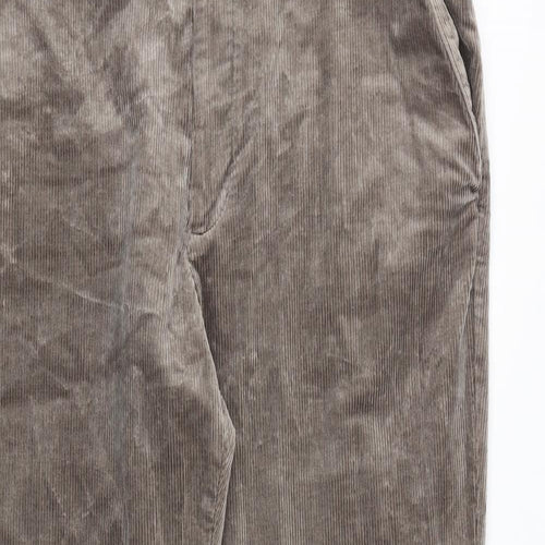 Marks and Spencer Mens Brown Cotton Trousers Size 40 in Regular Zip