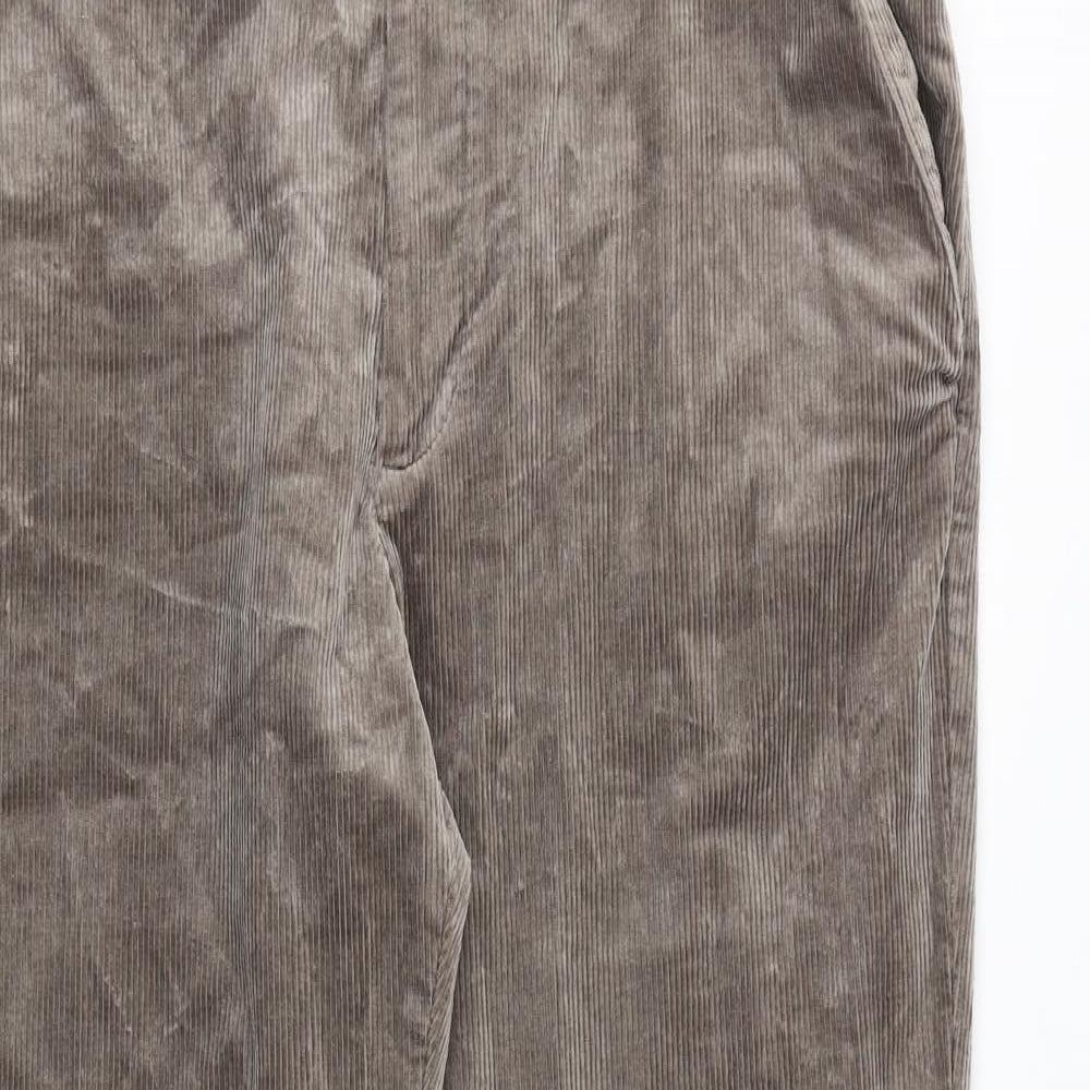 Marks and Spencer Mens Brown Cotton Trousers Size 40 in Regular Zip