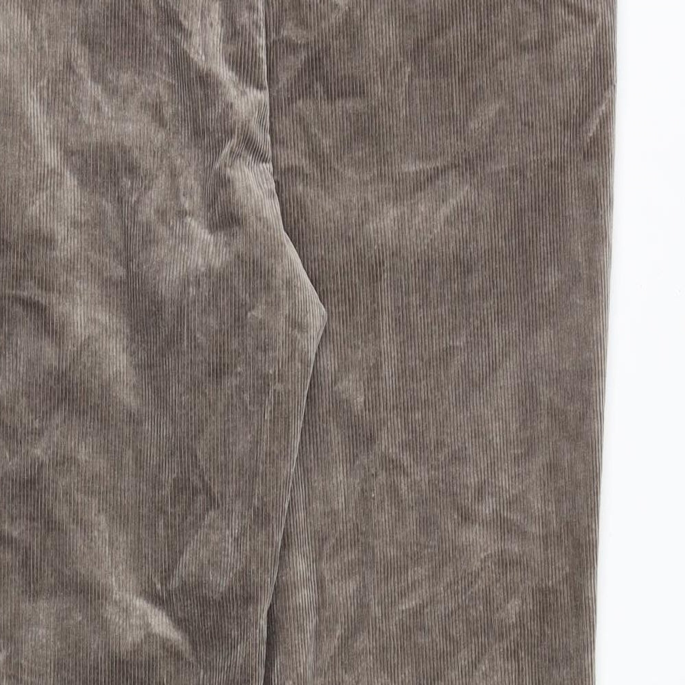 Marks and Spencer Mens Brown Cotton Trousers Size 40 in Regular Zip