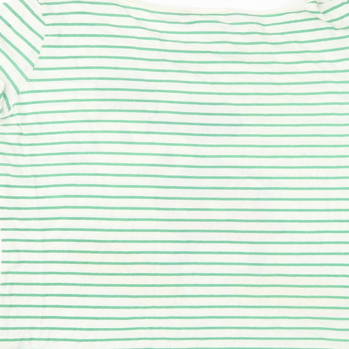 Topshop Womens Green Striped 100% Cotton Basic T-Shirt Size 8 Round Neck - Mickey Mouse
