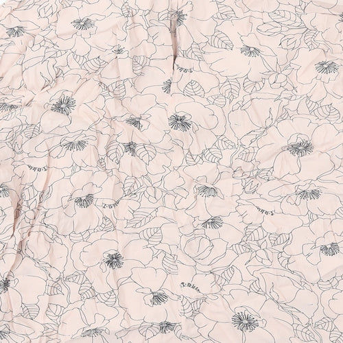 Phase Eight Womens Pink Floral Polyester Basic Blouse Size 12 Boat Neck