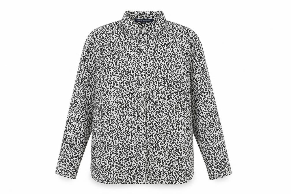 French Connection Womens Multicoloured Animal Print Polyester Basic Button-Up Size 10 Collared - Leopard Print