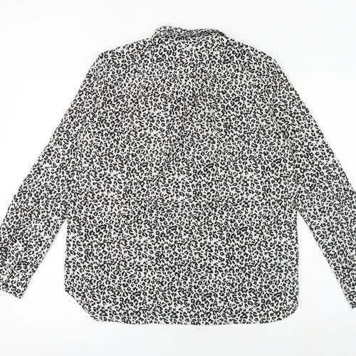 French Connection Womens Multicoloured Animal Print Polyester Basic Button-Up Size 10 Collared - Leopard Print