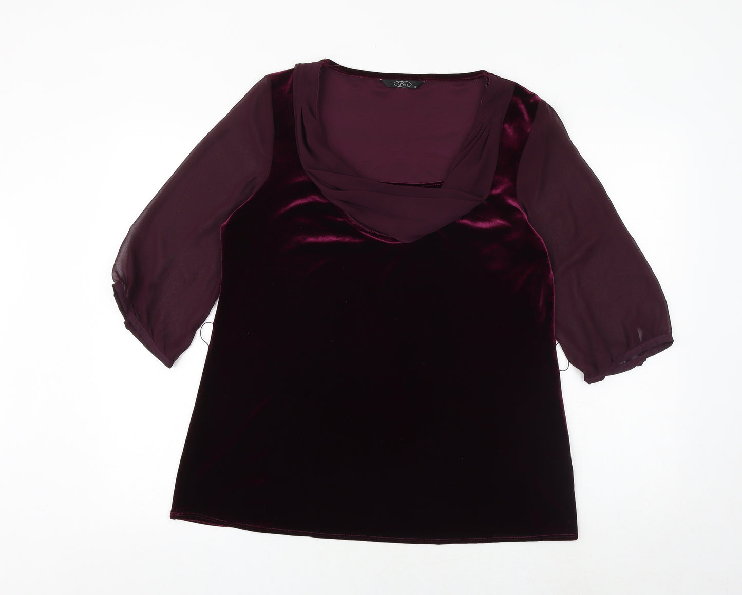 Bonmarché Womens Purple Polyester Basic Blouse Size 18 Scoop Neck