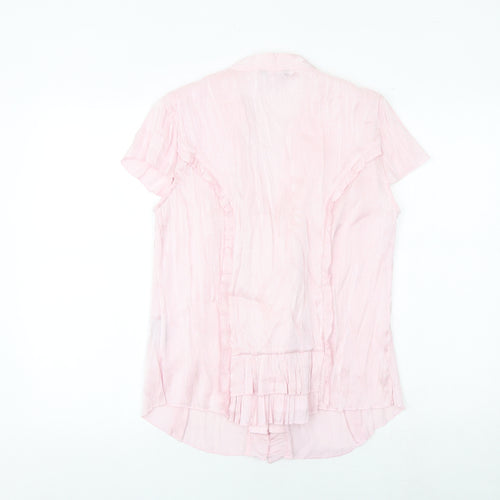 Per Una Womens Pink Viscose Basic Button-Up Size 12 V-Neck