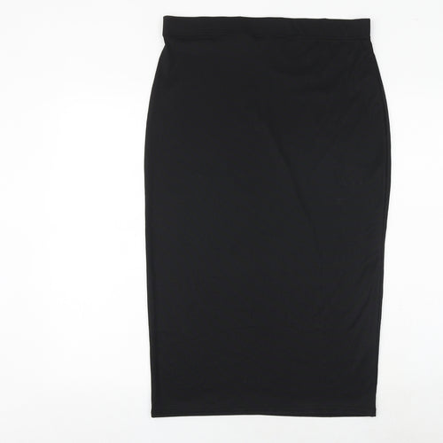 Boohoo Womens Black Polyester Straight & Pencil Skirt Size 34 in