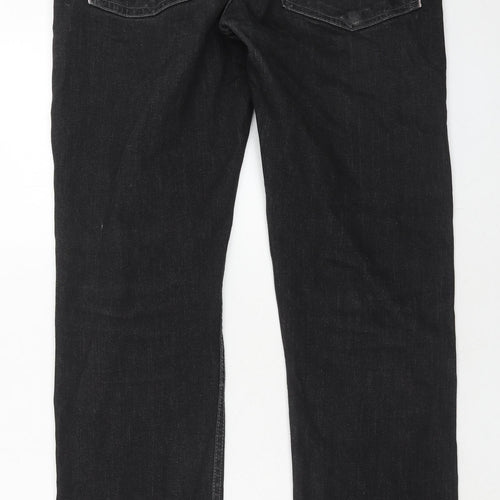 JED Mens Black Cotton Straight Jeans Size 32 in Regular Button