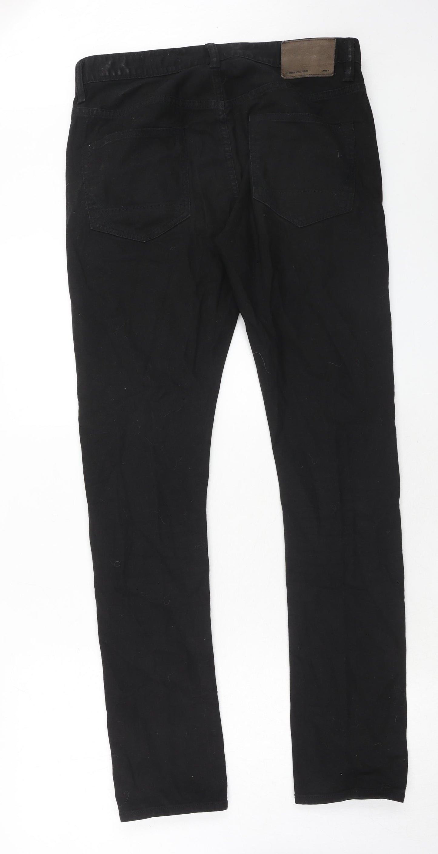 AllSaints Mens Black Cotton Skinny Jeans Size 30 in Regular Button