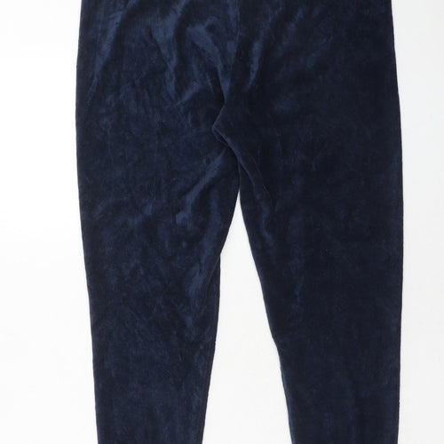 Marks and Spencer Womens Blue Cotton Carrot Trousers Size 16 Regular